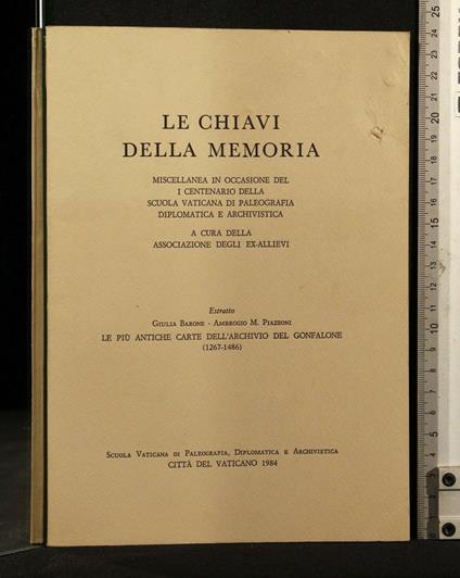 Le Chiavi Della Memoria - copertina
