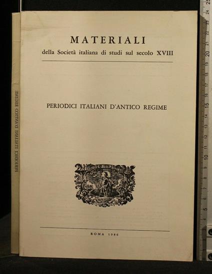 Materiali Della Società Italiana di Studi Sul Secolo Xviii - copertina