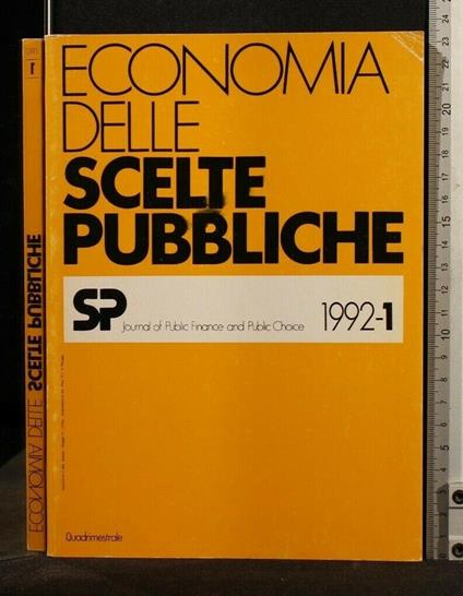Economia Delle Scelte Pubbliche 1992-1 - copertina
