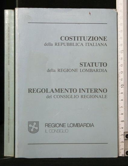Costituzione Della Repubblica Italiana Statuto Della Regione - copertina