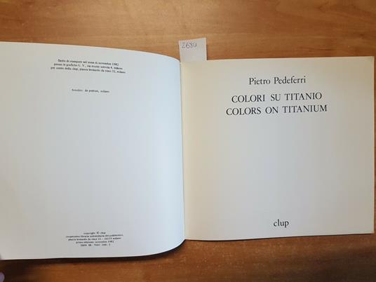Colori Su Titanio - Pietro Pedeferri - copertina
