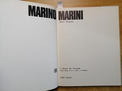 Alberto Busignani - Marino Marini - I Maestri Del Novecento 1968 Sansoni - Alberto Busignani - copertina