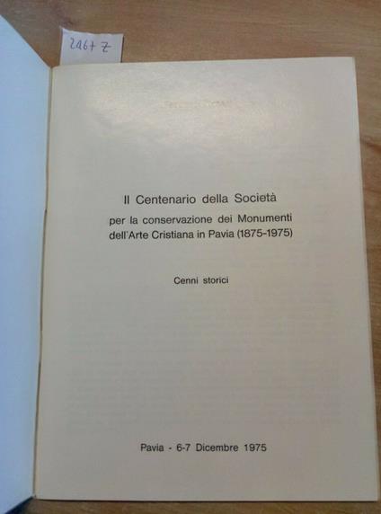 Faustino Gianani Il Centenario Della Società 1975 Conservazione Monumenti/2467 - Faustino Gianani - copertina