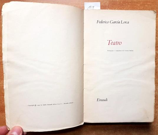 Teatro Di Federico Garcia Lorca - 1959 Einaudi - I Millenni - 2Edizione - Federico García Lorca - copertina