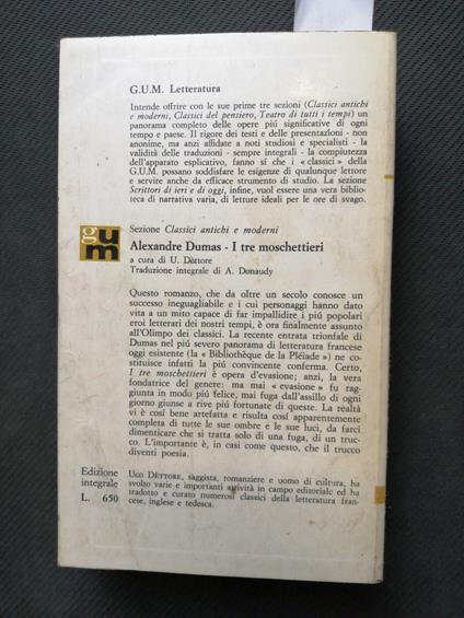 Alexandre Dumas - I Tre Moschettieri - Mursia Gum 1966 Testo Integrale - Alexandre Dumas - copertina