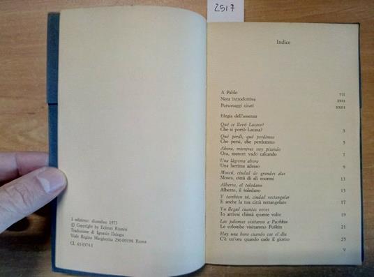 Pablo Neruda - Elegia Dell'Assenza - Dicembre 1973 Editori Riuniti 1Ed. - Pablo Neruda - copertina