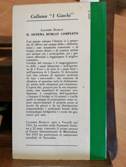 Il Sistema Burgay Completo Impara Il Bridge In 10 Minuti 1973 Mursia 1Ed - Leandro Burgay - copertina
