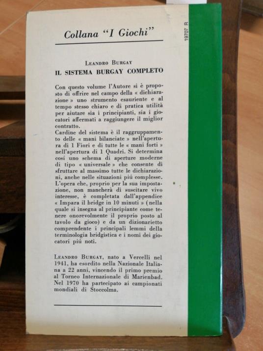 Il Sistema Burgay Completo Impara Il Bridge In 10 Minuti 1973 Mursia 1Ed - Leandro Burgay - copertina