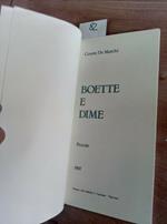 Cesare De Marchi Boette E Dime 1986 Poesie