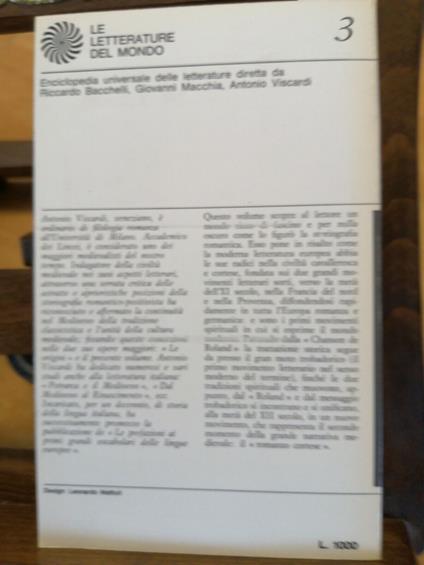 Antonio Viscardi - Le Letterature D'Oc E D'Oil - Sansoni - 1967 - - Antonio Viscardi - copertina