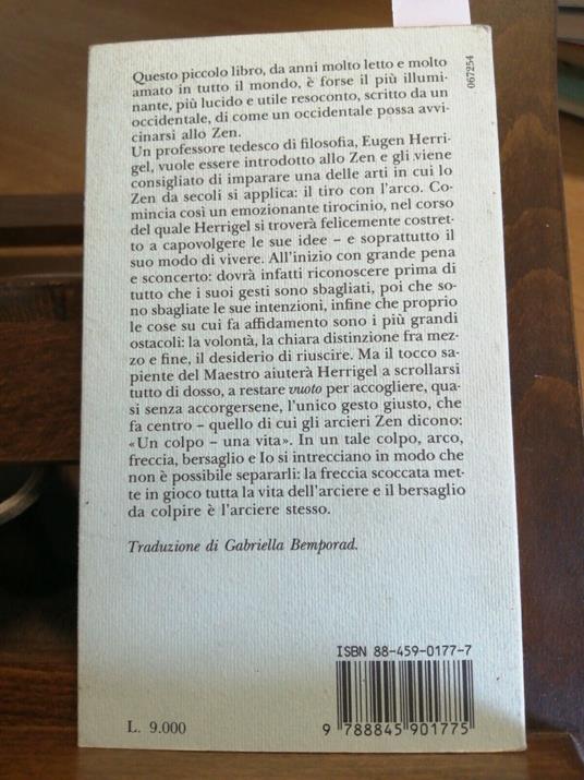 Eugen Herrigel Lo Zen E Il Tiro Con L'Arco 1992 Piccola Biblioteca Adelphi - Eugen Herrigel - copertina