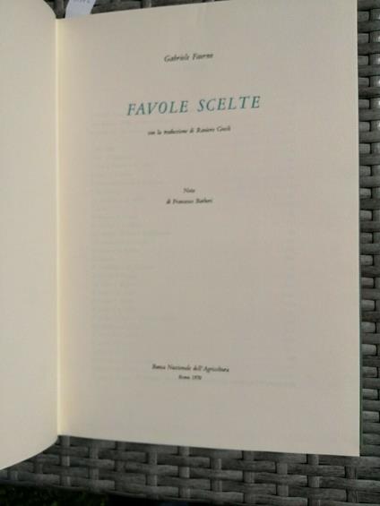 Gabriele Faerno - Favole Scelte 1970 Banca Nazionale Dell'Agricoltura - Gabriele Faerno - copertina
