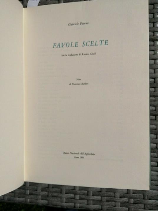 Gabriele Faerno - Favole Scelte 1970 Banca Nazionale Dell'Agricoltura - Gabriele Faerno - copertina