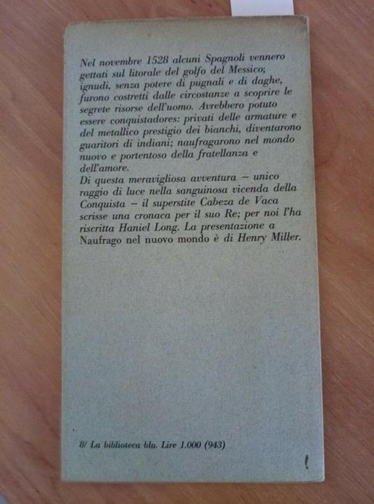 Naufrago Nel Nuovo Mondo Di Haniel Long 1973 Franco Maria Ricci - Haniel Long - copertina