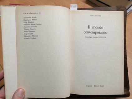 Il Mondo Contemporaneo 1870/1974 - Enzo Santarelli 1975 - L'Unità - - Enzo Santarelli - copertina