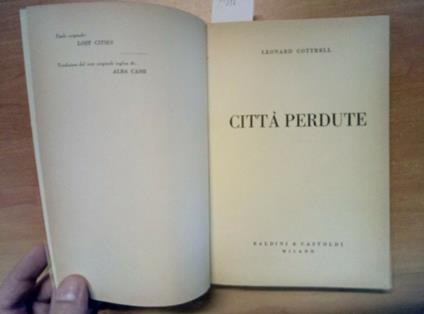 Leonard Cottrell - Città Perdute 1959 Baldini & Castoldi - Leonard Cottrell - copertina