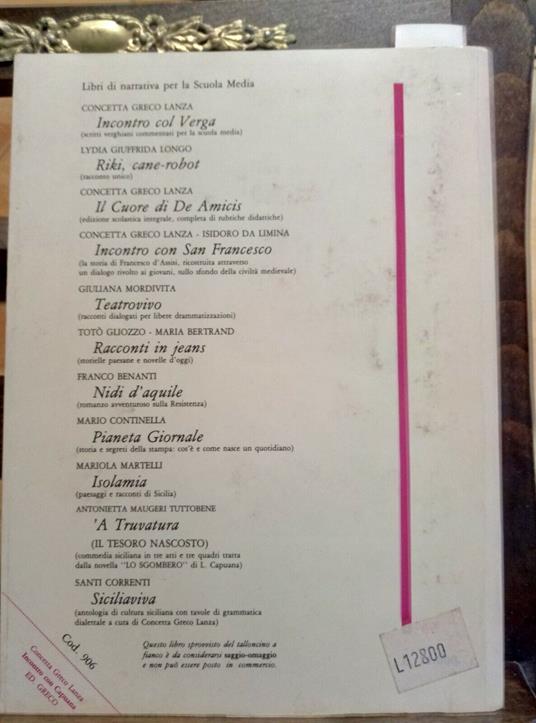 Incontro Con Capuana - Concetta Greco Lanza - 1986 - Edizioni Greco - - Luana Greco - copertina