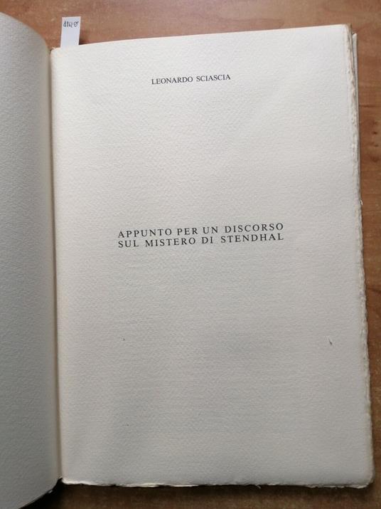 Stendhal Sciascia Vigorelli - Biblioteca Milano 1983 Tir.Lim.Num. 989/1000( - copertina