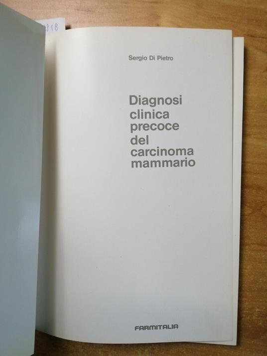 Di Pietro Diagnosi Clinica Precoce Del Carcinoma Mammario 1984 Farmitalia - copertina