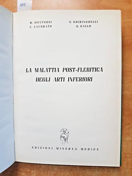 La Malattia Post-Flebitica Degli Arti Inferiori - 1959 - Minerva Medica - copertina
