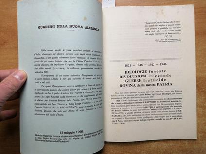 Quaderni Della Nuova Alleanza Per Una Italia Da Ricostruire Savoia E Il Re( - copertina