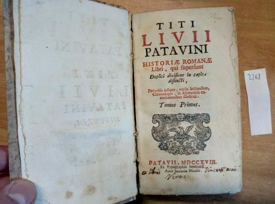 Titi Livii Patavini Historiae Romanae 4 Tomi Patavii 1718 Seminarii(2268 - copertina
