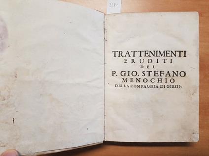 Stuore Del Padre Gio Stefano Menochio - 1724 Tomo 3 - copertina