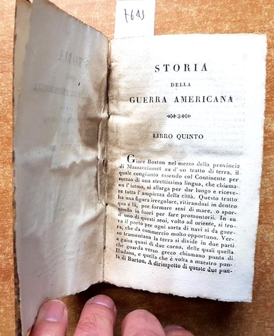 Storia Della Guerra Della Indipendenza Degli Stati Uniti D'America 3 Botta 1834 - copertina