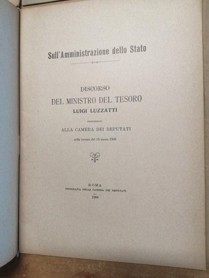 Luigi Luzzatti - Lotto 7 Fascicoli Con Scritti Dal 1899 Al 1922 Leggi Sotto - copertina