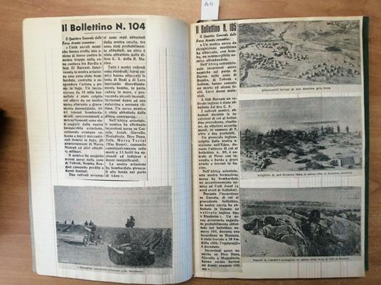 Lotto 10 Album Giornali Originali Mussolini Fascismo 1E 2Guerre Mondiali - copertina