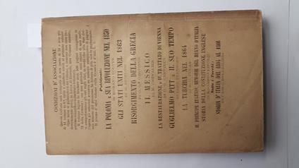 Storia Della Costituzione Inglese 2° Volume 1866 - Edoardo Fischel - copertina
