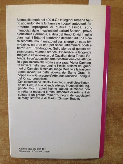 La Leggenda Del Calice Cremisi Re Art - Victor Canning 1990 Editrice Nord( - Victor Canning - copertina