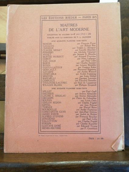 Maitres De L'Art Moderne - Henri Matisse - Courthion 1924 Rieder Editeurs - Pierre Courthion - copertina