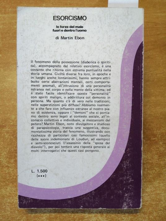 Esorcismo Le Forze Del Male Fuori E Dentro L'Uomo Martin Ebon 1976 Armenia - Martin Ebon - copertina