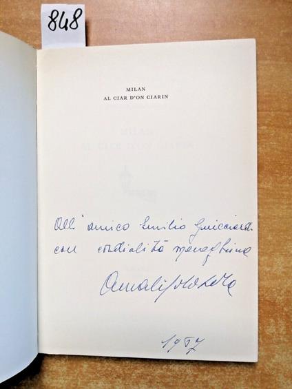 Milan Al Ciar D'On Ciarin 1966 Amalia Gola Sola Autografato! Poesie Milanesi - Amalia Gola Sola - copertina