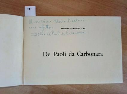 Attilio De Paoli Da Carbonara - Magugliani 1970 Autografato! - Lodovico Magugliani - copertina