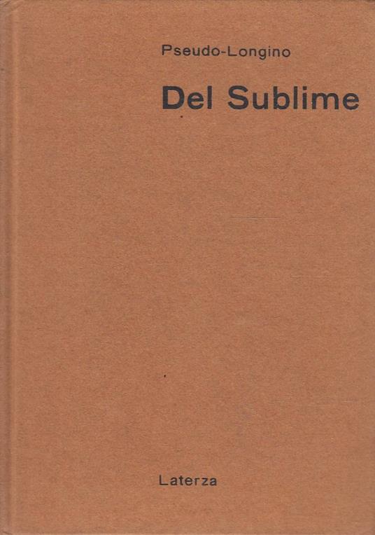 Del sublime - Pseudo Longino - copertina