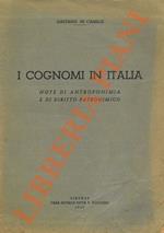 I cognomi in Italia. Note di antroponimia e di diritto patronimico