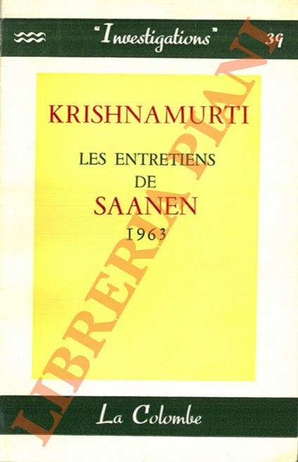 Les entretiens de Saanen: 1963. - copertina