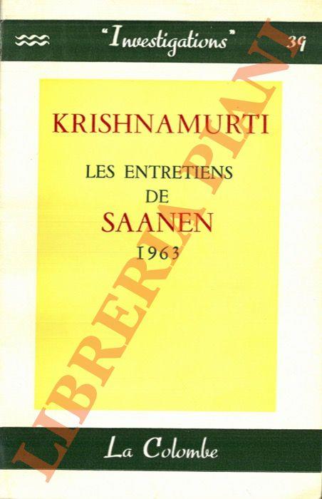 Les entretiens de Saanen: 1963.