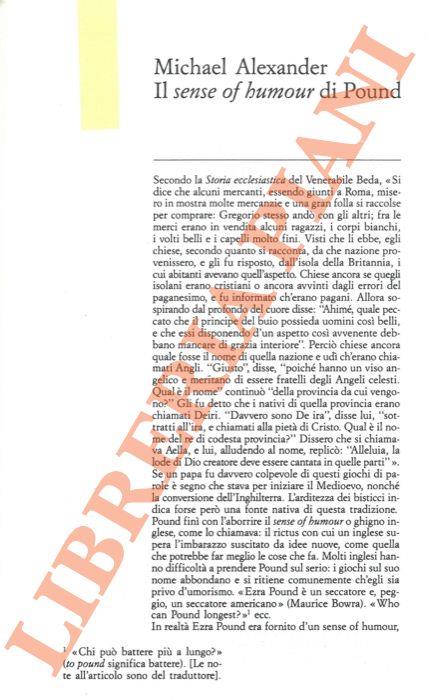 Il sense of humour di Pound - Michael Alexander - copertina
