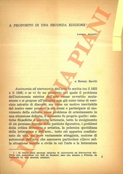 A proposito di una seconda edizione - Luciano Anceschi - copertina