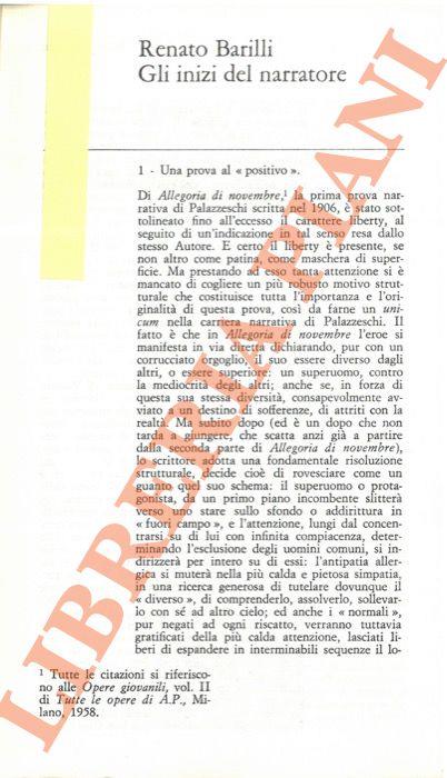 Palazzeschi. Gli inizi del narratore - Renato Barilli - copertina