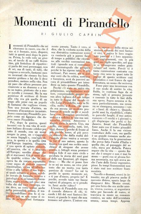 Momenti di Pirandello - Giuseppe Caprin - copertina