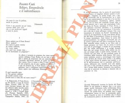 Palazzeschi. Edipo, Empedocle e il saltimbanco - Fausto Curi - copertina