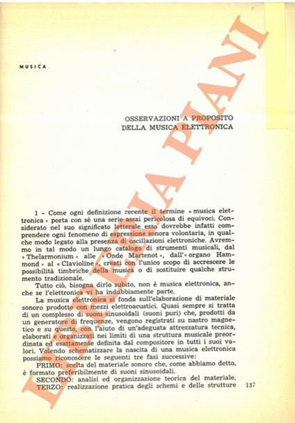 Osservazioni a proposito della musica elettronica - Roberto Leydi - copertina