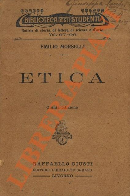 Etica - Emilio Morselli - copertina