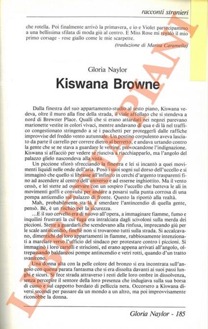Kiswana Browne - Gloria Naylor - copertina