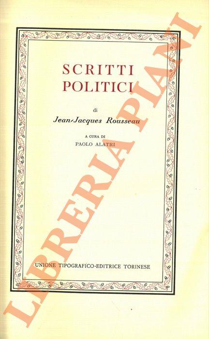 Scritti politici - Jean-Jacques Rousseau - copertina