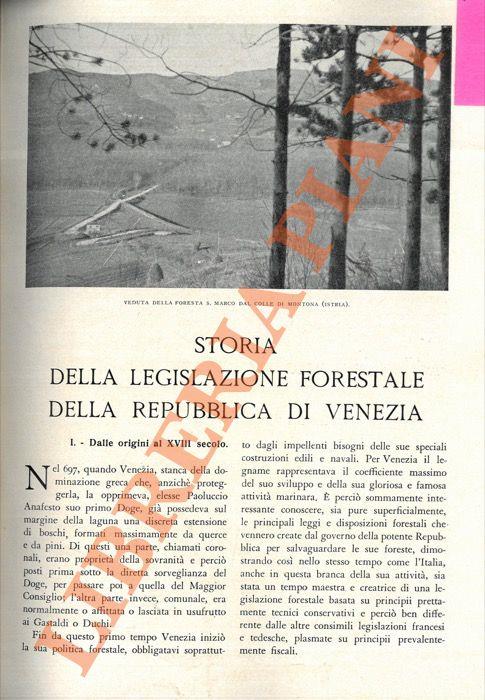 Storia della legislazione forestale della Repubblica di Venezia. I. II